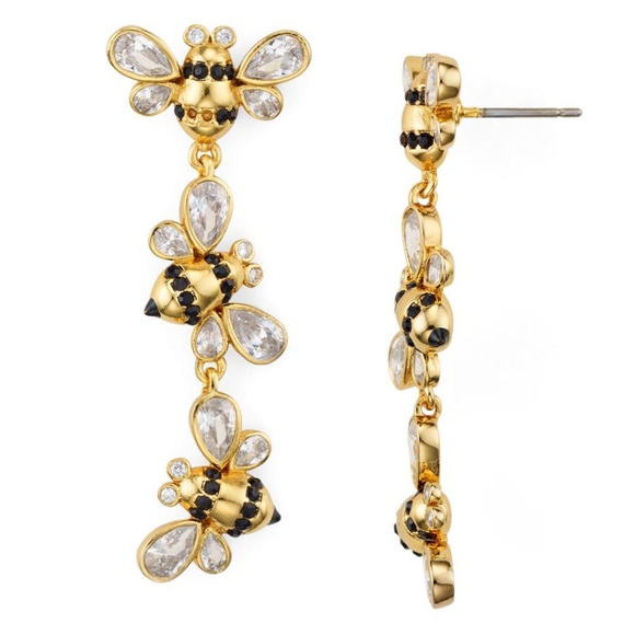 kate spade Jewelry - NEW Kate Spade Linear Pavé Bee Drop Earrings